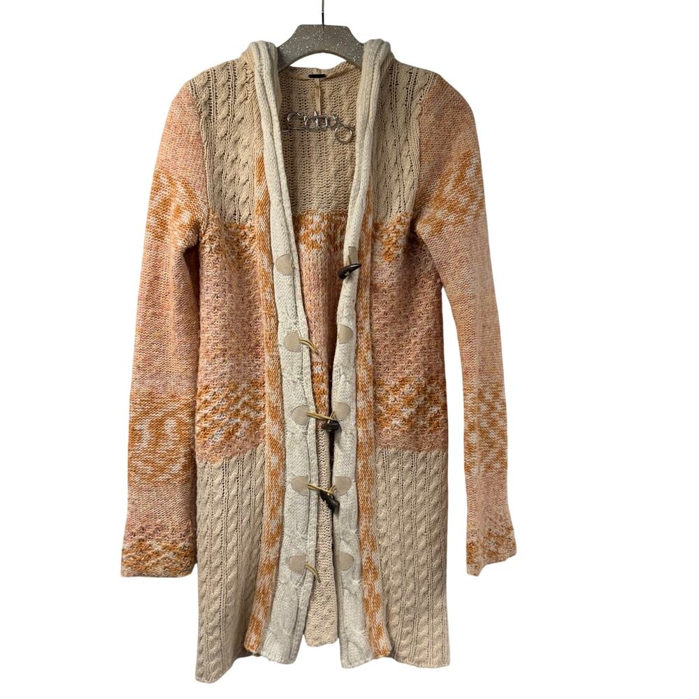 Free People Duster Sweater Cardigan Vintage Knit S Bohemian *flaws